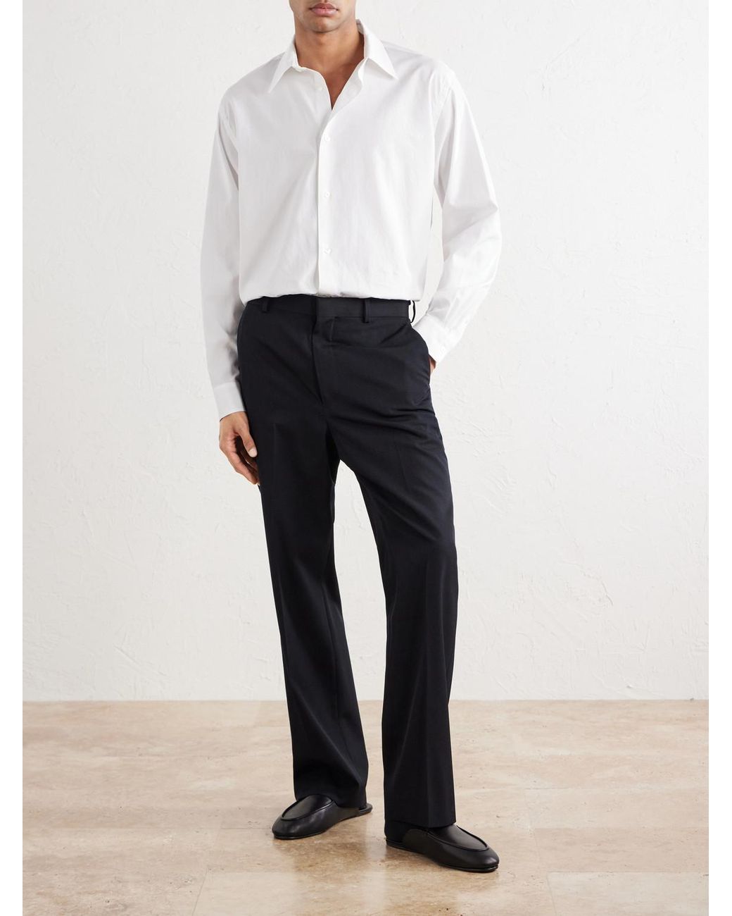 Auralee White Finx Cotton-Poplin Shirt for men