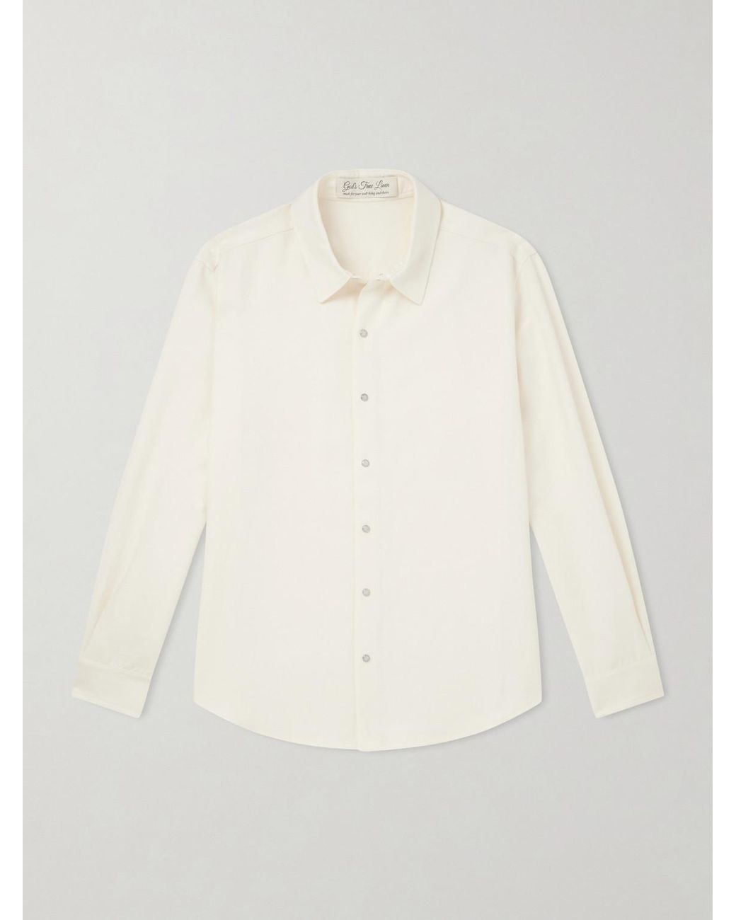 God's True Cashmere Natural Linen-Twill Shirt for men