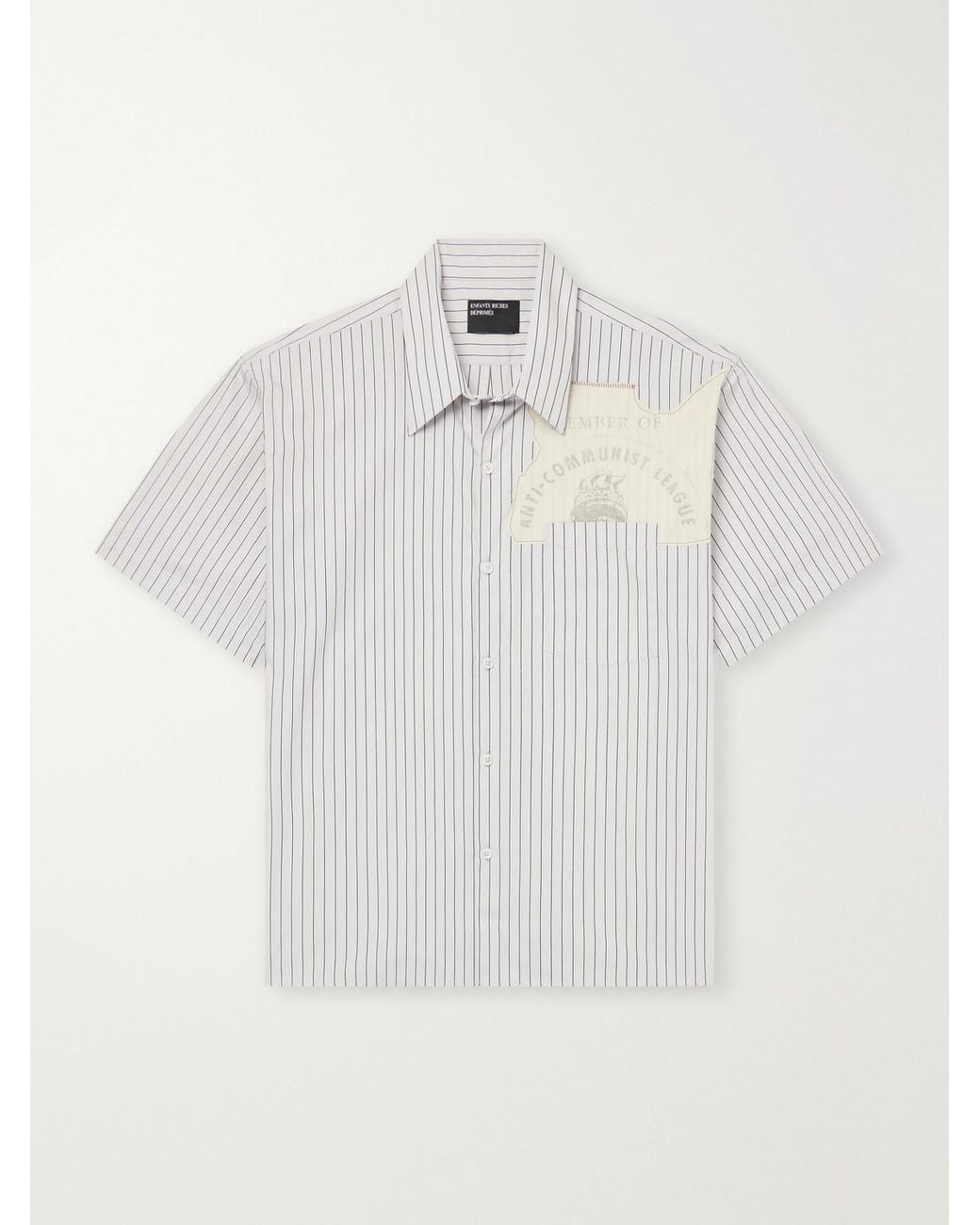 Enfants Riches Deprimes White Striped Cotton-Oxford Shirt for men