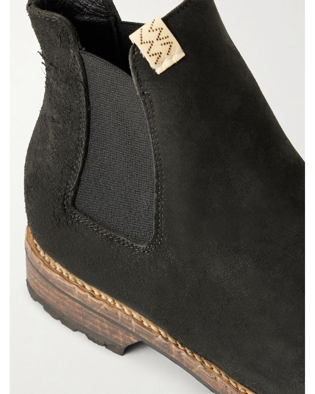 Visvim Black Gornergrat Mid-Folk Suede Chelsea Boots for men