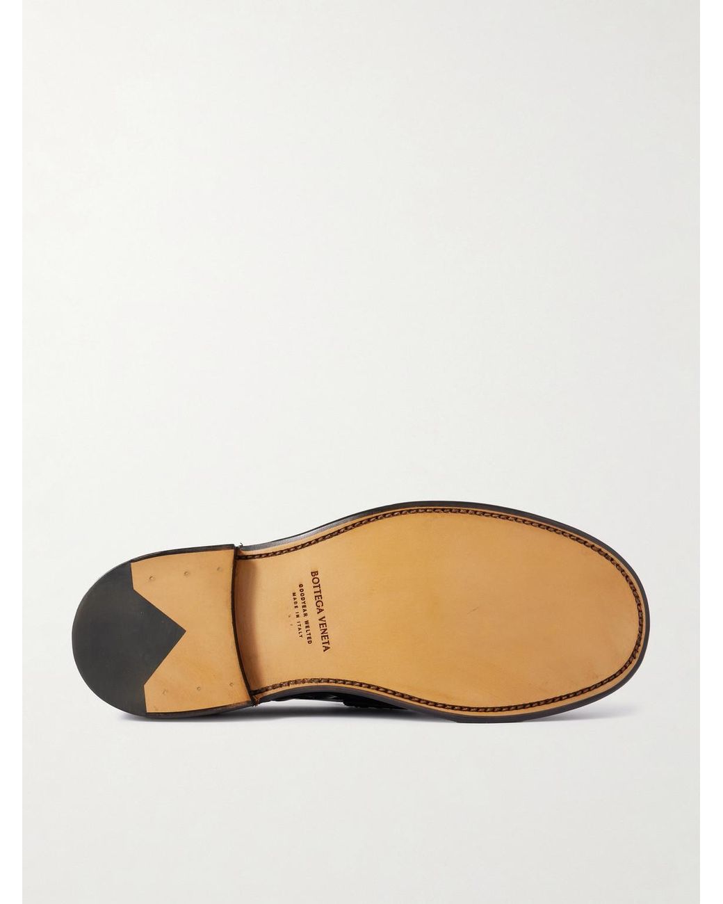Bottega Veneta Black James Intrecciato Leather Penny Loafers for men