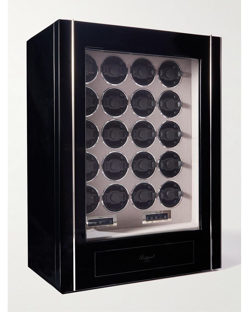 Rapport Black Paramount Wood 20-Piece Watch Winder for men