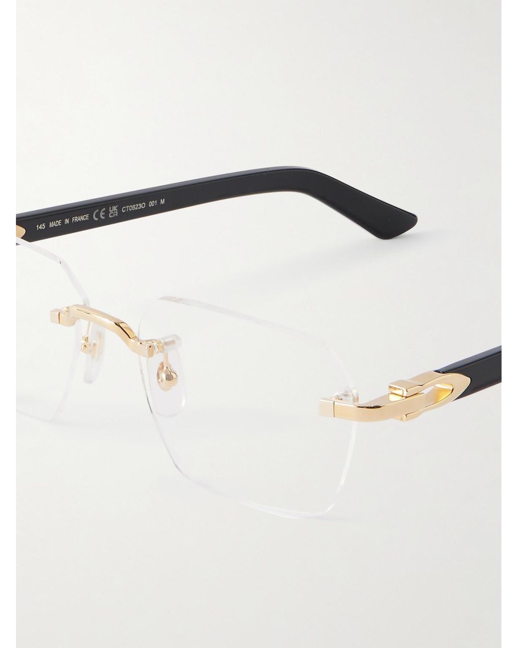 Cartier Black Signature C Acetate And-Tone Glasses for men