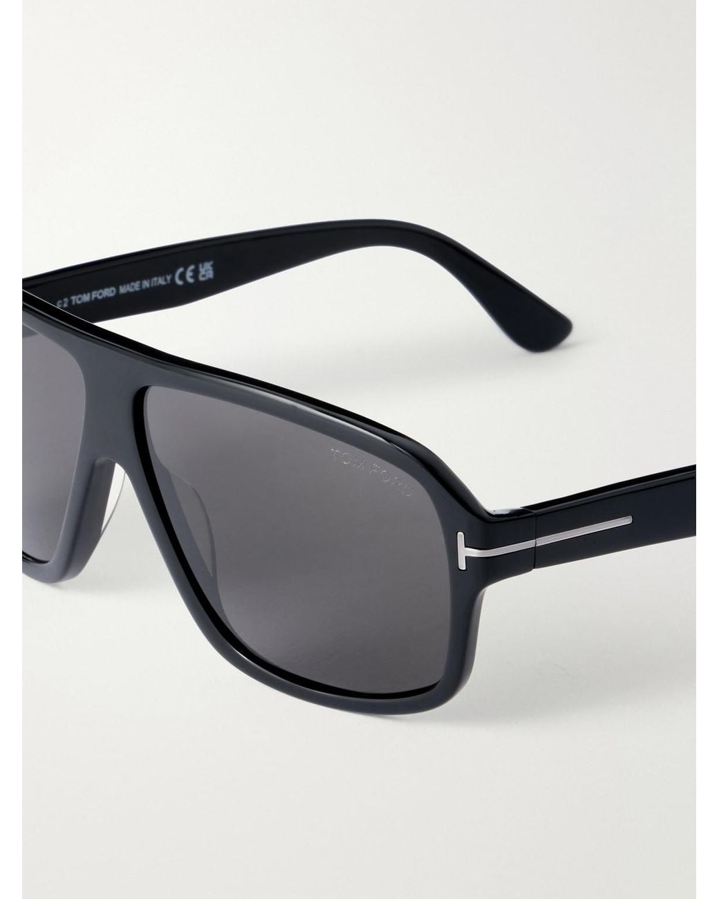 Tom Ford Black William 02 Aviator-Style Acetate Sunglasses for men