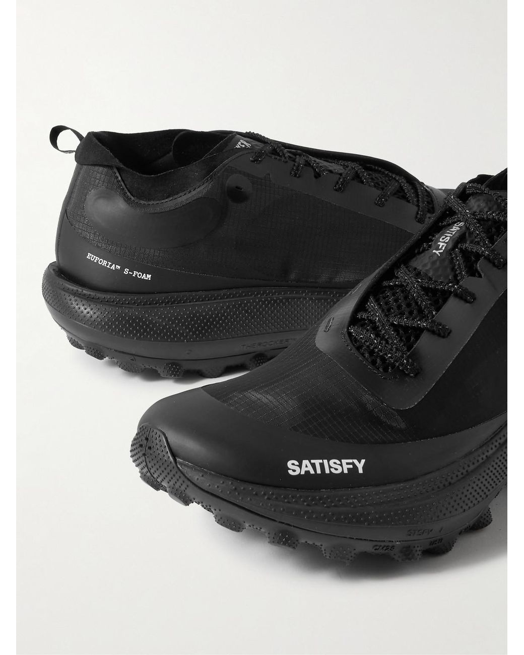 Satisfy Black Therocker Rubber-Trimmed Rippy 66 Trail Running Sneakers for men