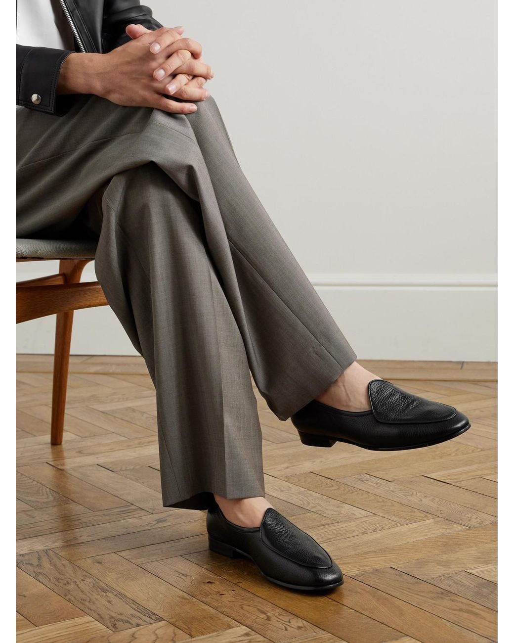 Morjas Black The Belgian Deerskin Loafers for men