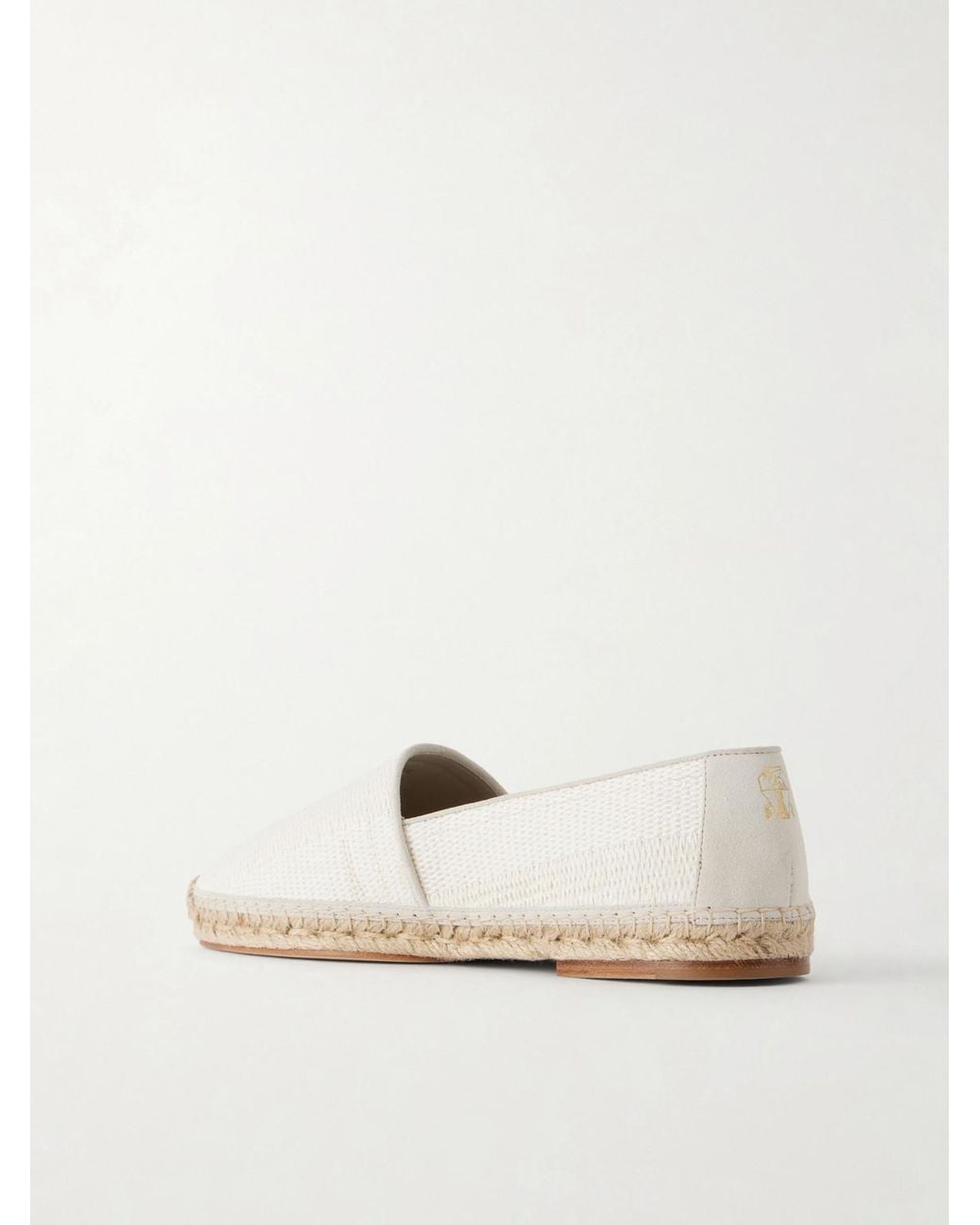 Brunello Cucinelli Natural Leather-Trimmed Woven Raffia Espadrilles for men