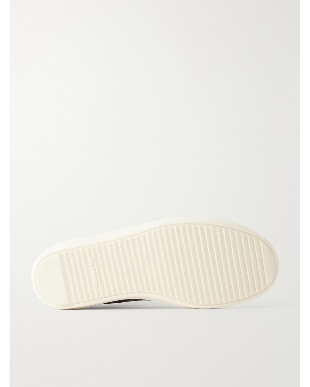 Rick Owens Gray Vintage Suede-Trimmed Denim Sneakers for men