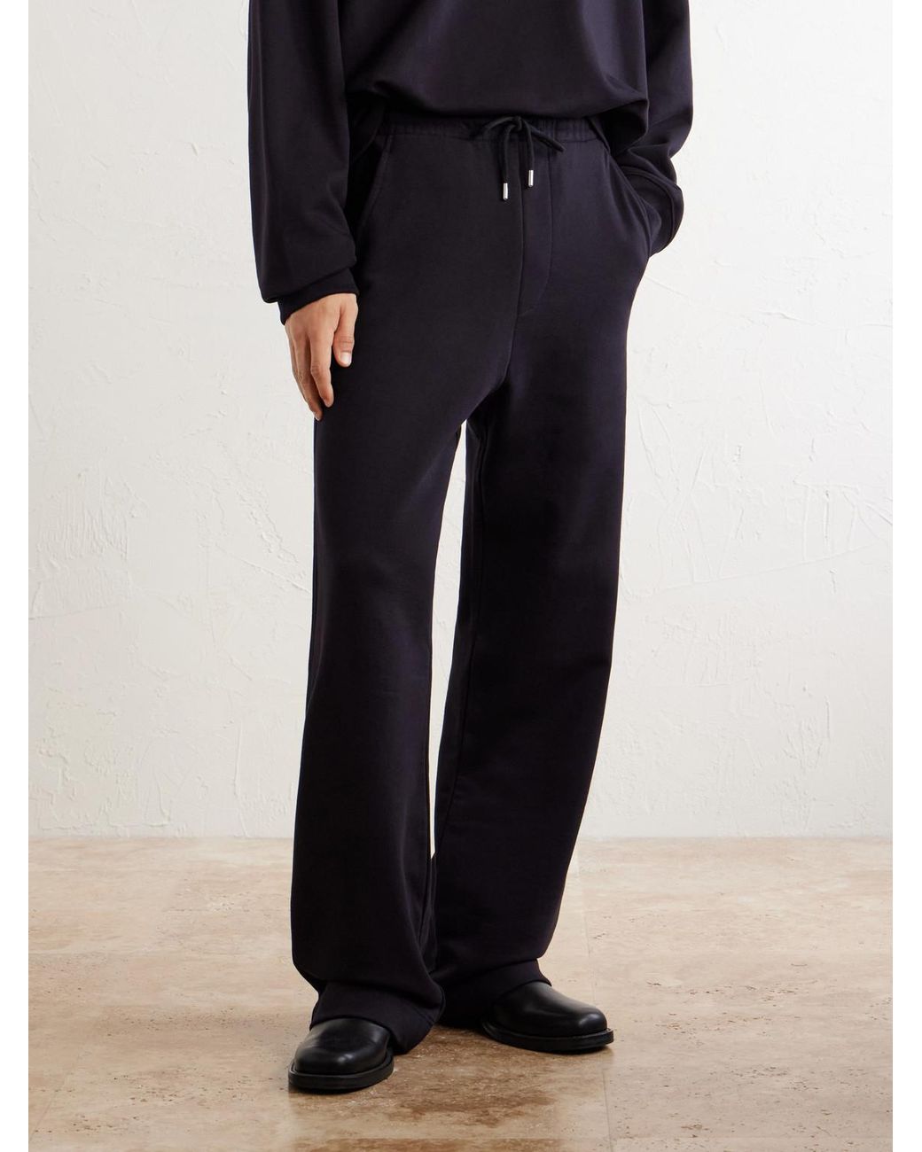 Dries Van Noten Blue Hamer Straight-Leg Cotton-Jersey Sweatpants for men