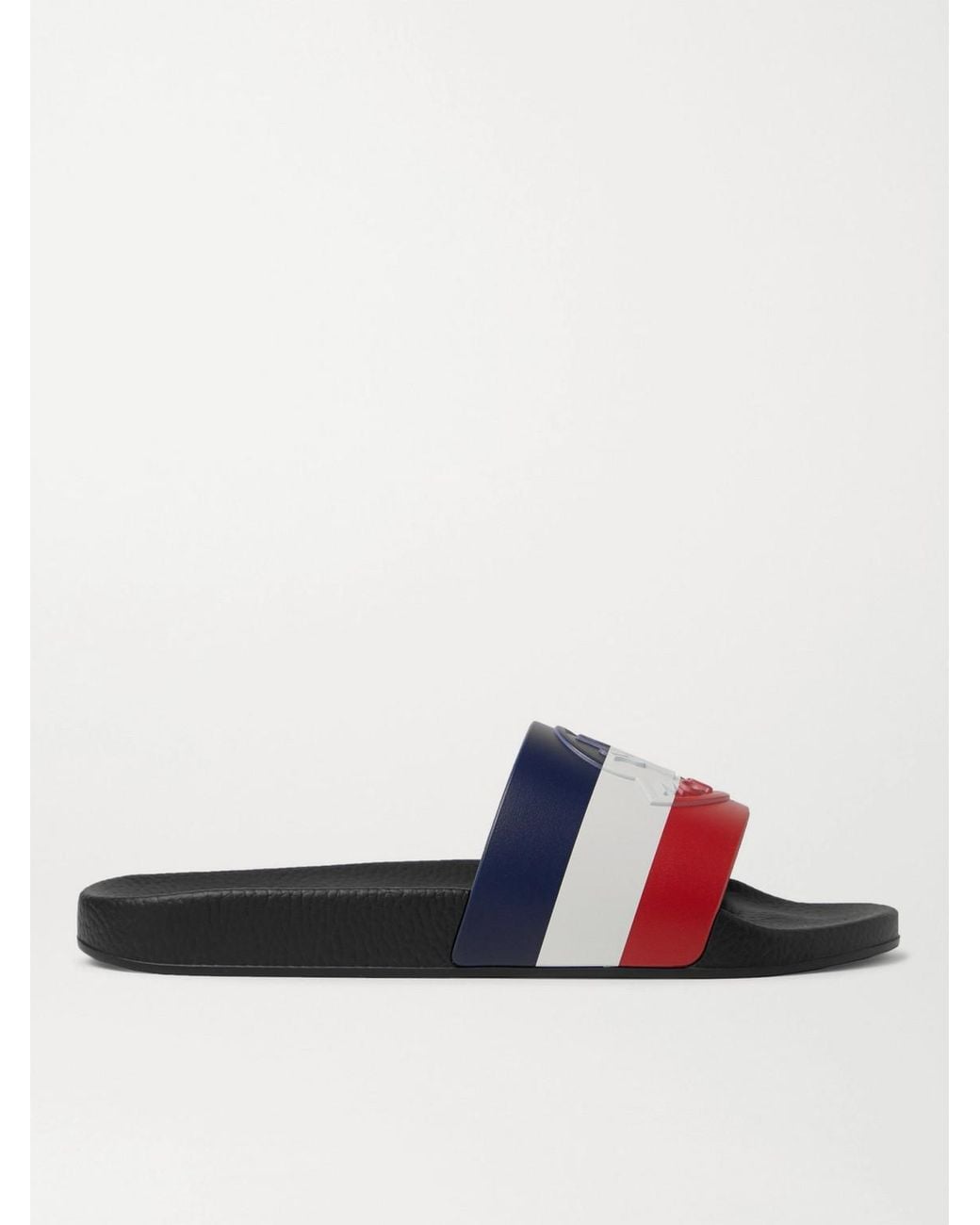 Moncler Black Rubber Slides 'Basile' for men