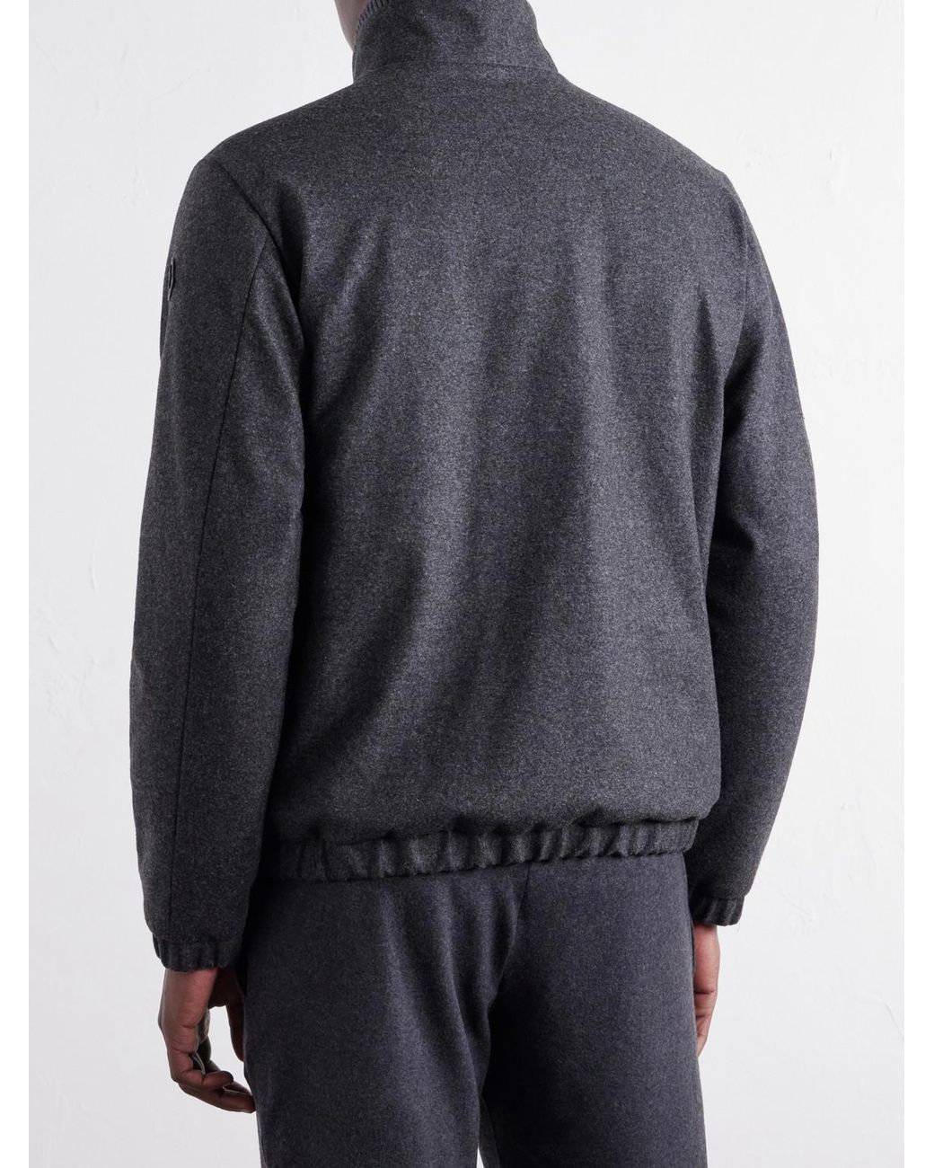Moncler Gray Limberl Stretch-Flannel Padded Blouson Jacket for men