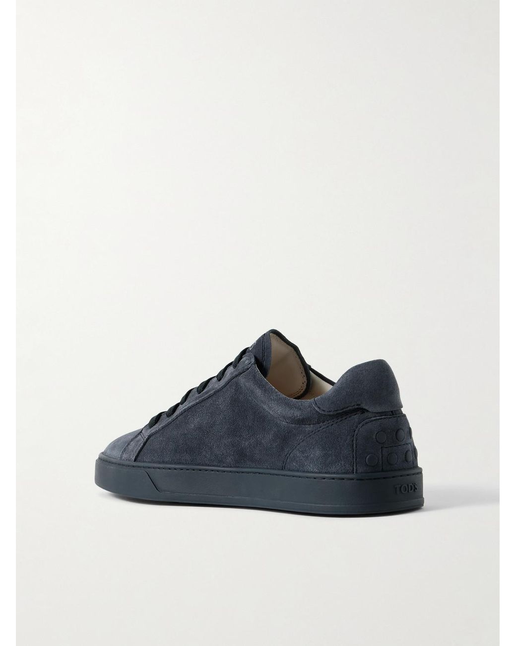 Tod's Blue Panelled Rubber-Trimmed Suede Sneakers for men