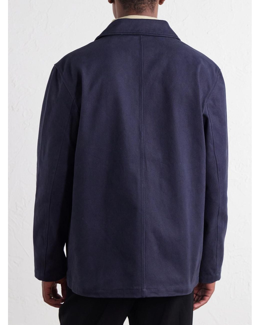 De Bonne Facture Blue Cotton-Twill Jacket for men