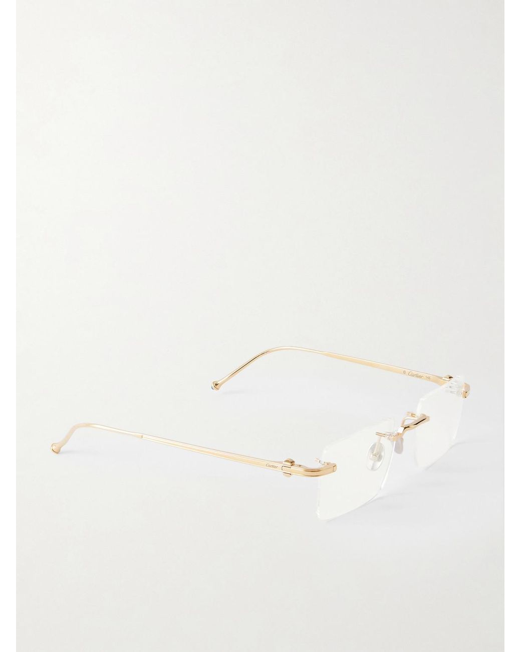 Cartier Natural Pasha Square-frame Gold-tone Glasses for men