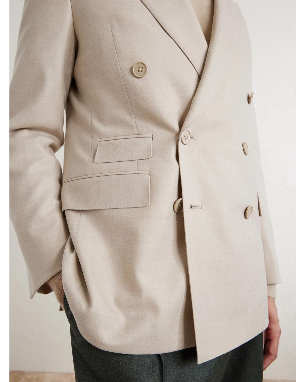 Ralph Lauren Natural Double-breasted Wool-flannel Blazer for men