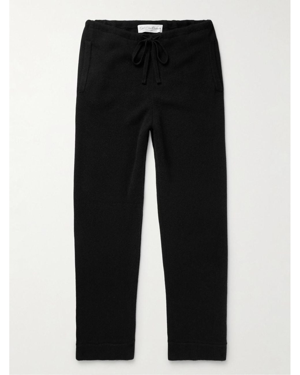 God's True Cashmere Black Straight-Leg Cashmere Drawstring Trousers for men