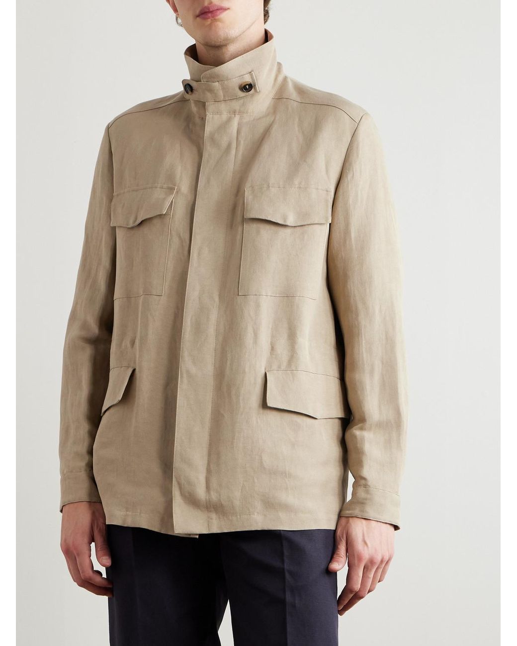 Loro Piana Natural Linen And Silk-Blend Field Jacket for men