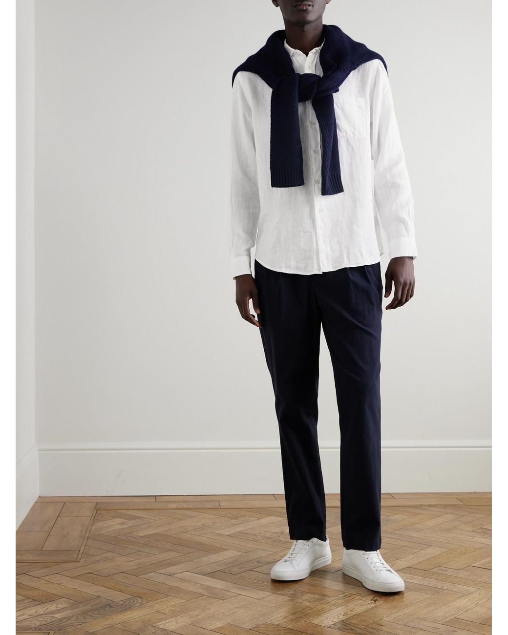 Portuguese Flannel White Linen Shirt for men