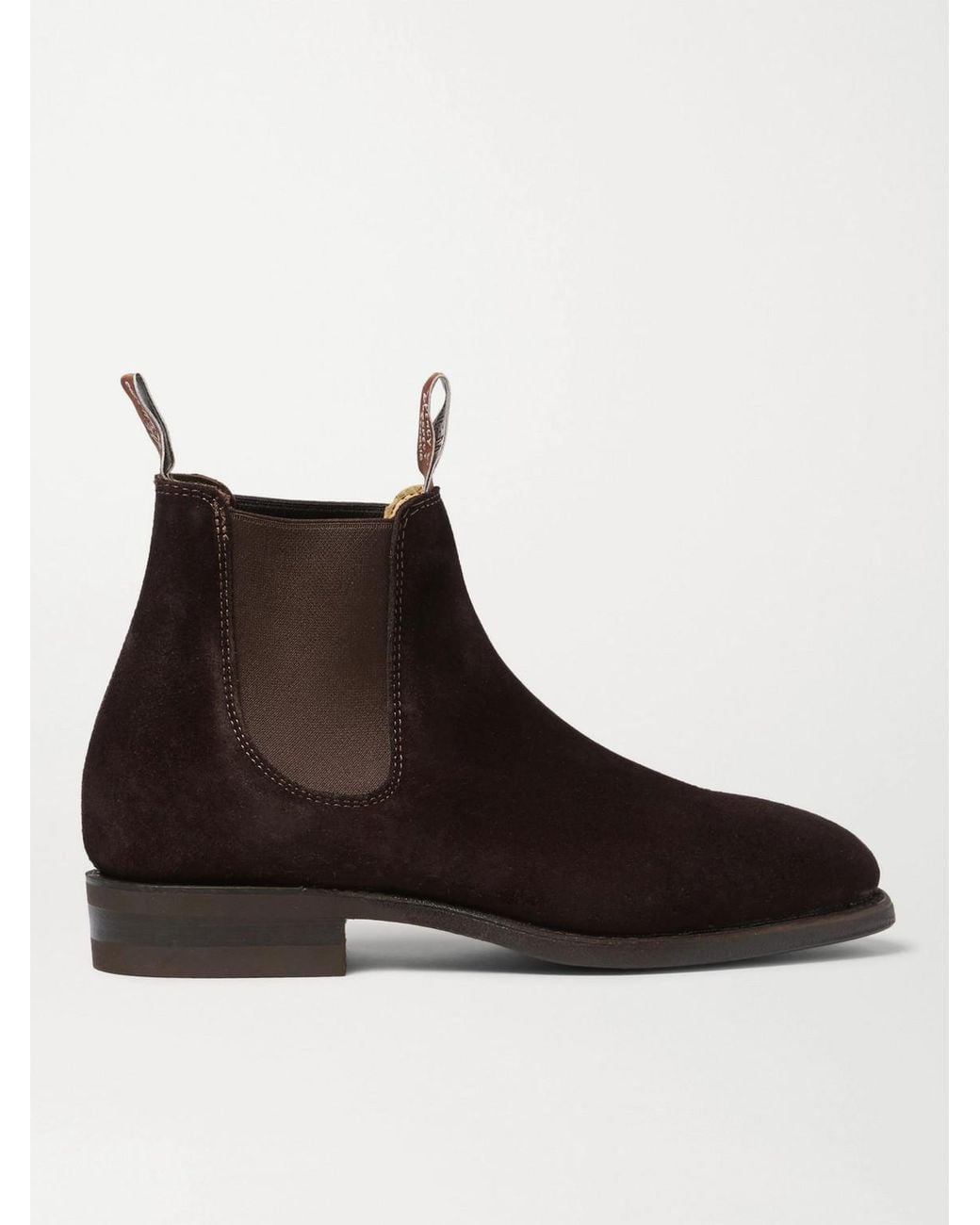 R.M.Williams Brown Comfort Craftsman Suede Chelsea Boots for men