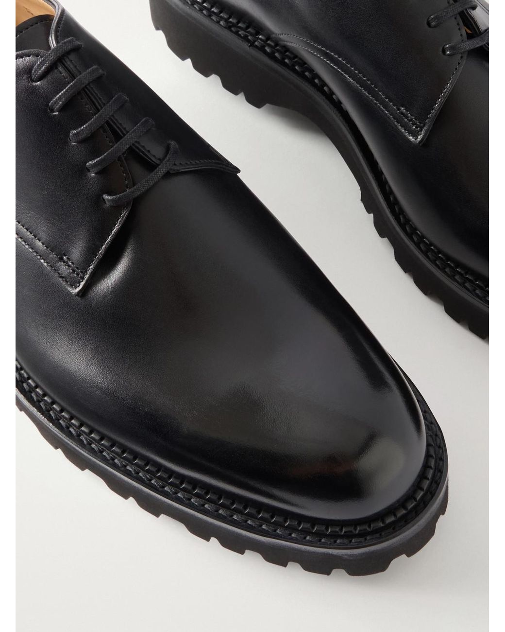 John Lobb Black Tenby Leather Derby Shoes for men