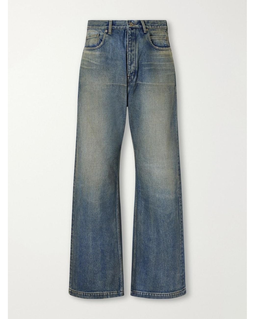Rick Owens Blue Strobe Wide-Leg Jeans for men