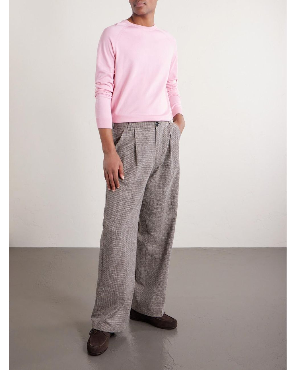 Piacenza 1733 Pink Cotton And Silk-blend Sweater for men