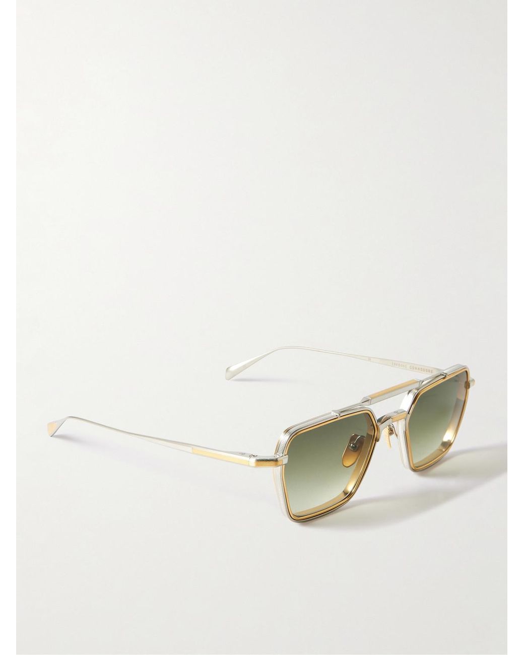 Jacques Marie Mage Green Commodore Double-Bridge Aviator-Style Two-Tone Beta Titanium Sunglasses for men