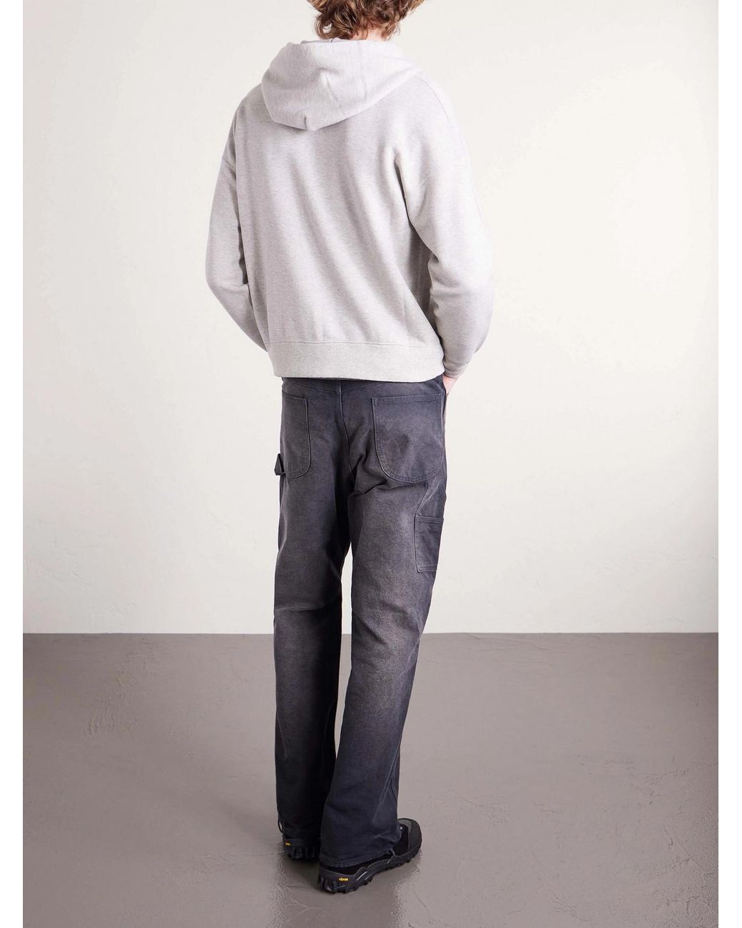 Visvim White Jumbo Wool And Cotton-blend Jersey Zip-up Hoodie for men
