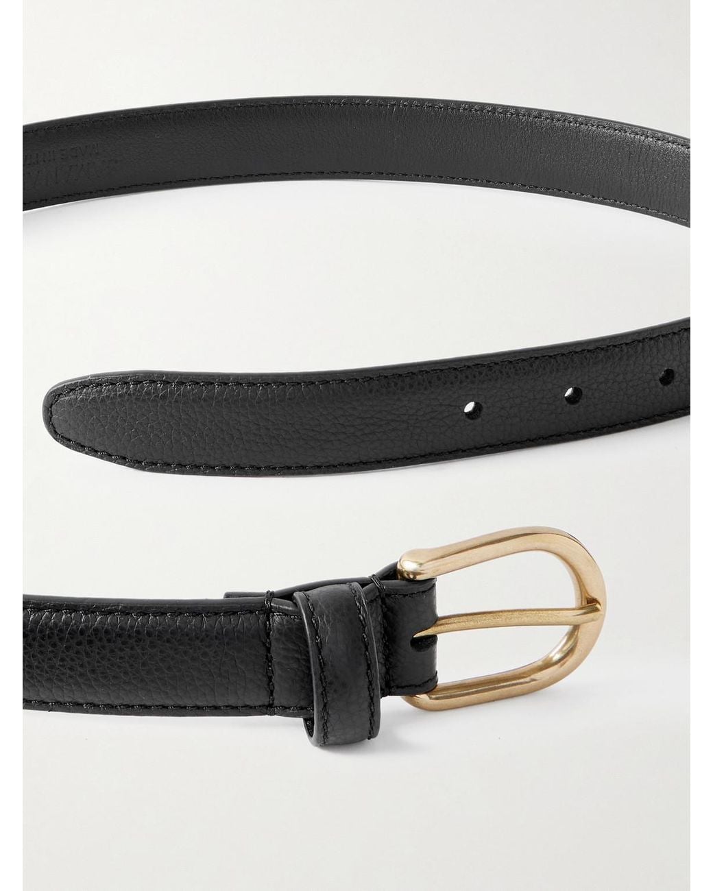 Saman Amel Black Cardon 2.5cm Full-grain Leather Belt for men