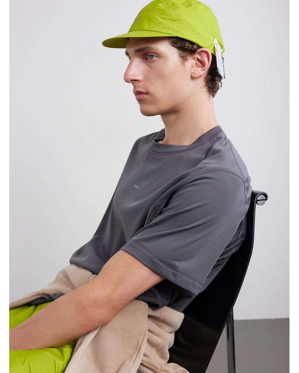 Satisfy Yellow Logo-Print Pertex Shield Air Ripstop Running Cap for men