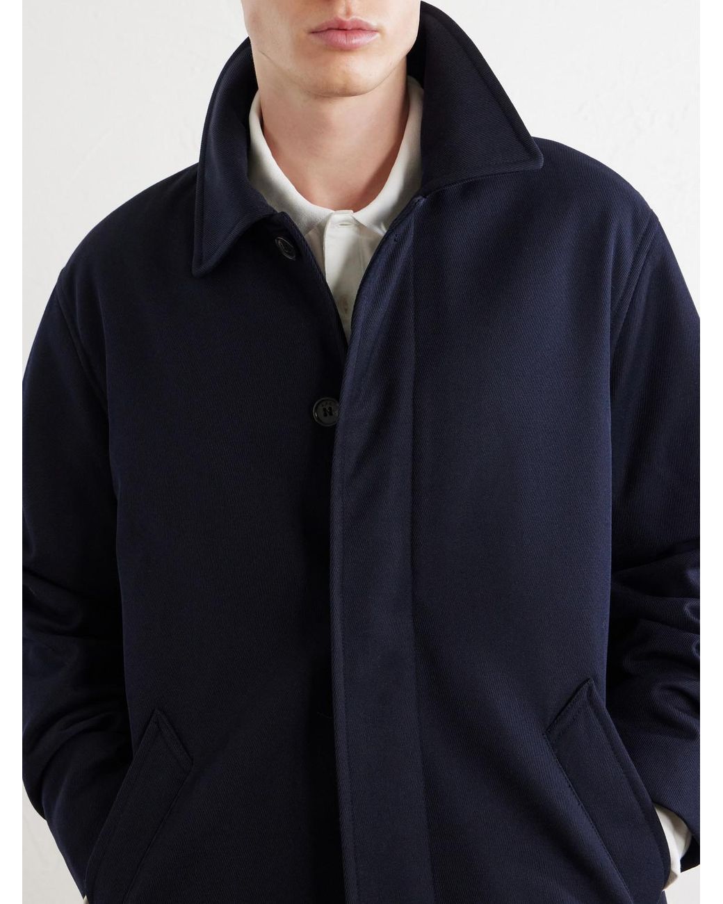 A.P.C. Blue Mac Hugo Gabardine Trench Coat for men