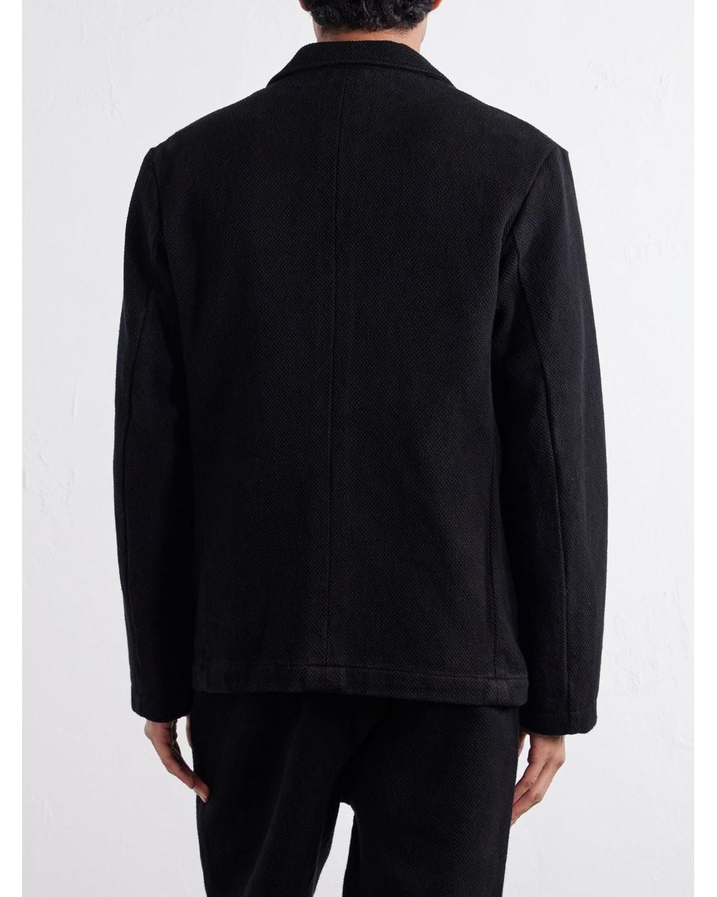 Blue Blue Japan Black Cotton-Sashiko Suit Jacket for men