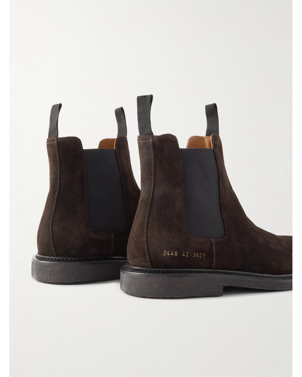 Common Projects Brown Waxed-Suede Chelsea Boots for men