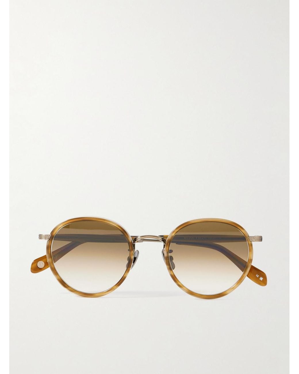 Garrett Leight Natural Wilson X Sun Round-Frame Acetate And-Tone Titanium Sunglasses for men