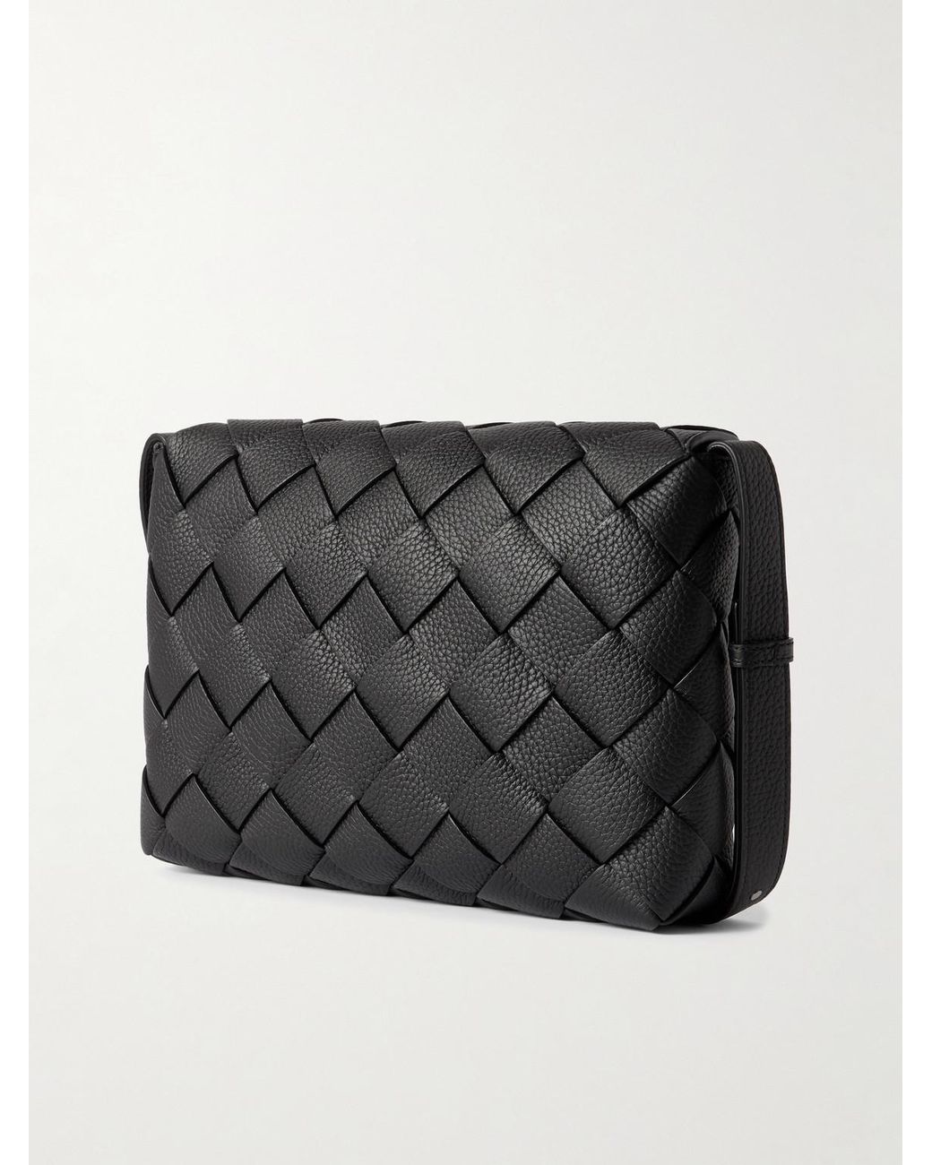 Bottega Veneta Large Diago Intrecciato Full-Grain Leather Messenger Bag in Black für Herren