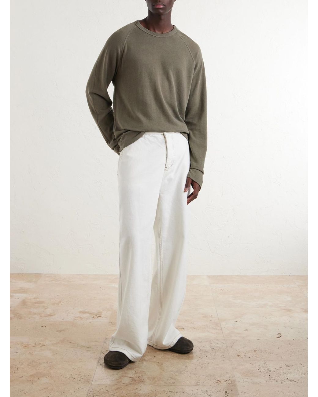 James Perse Green Cotton-jersey Sweatshirt for men