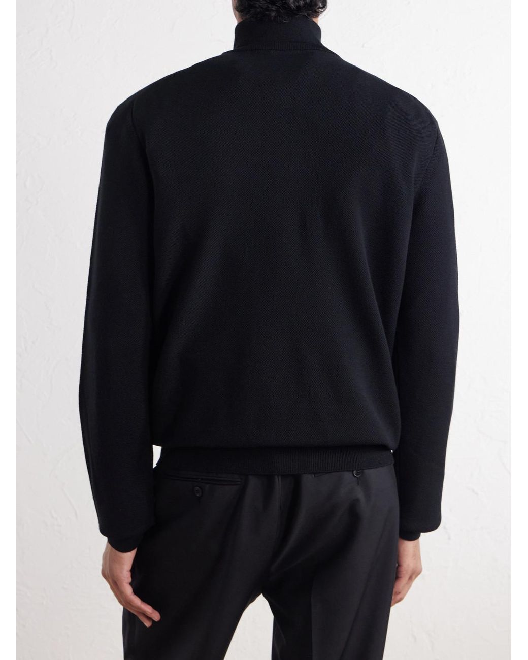 Ralph Lauren Blue Wool-piqué Half-zip Sweater for men