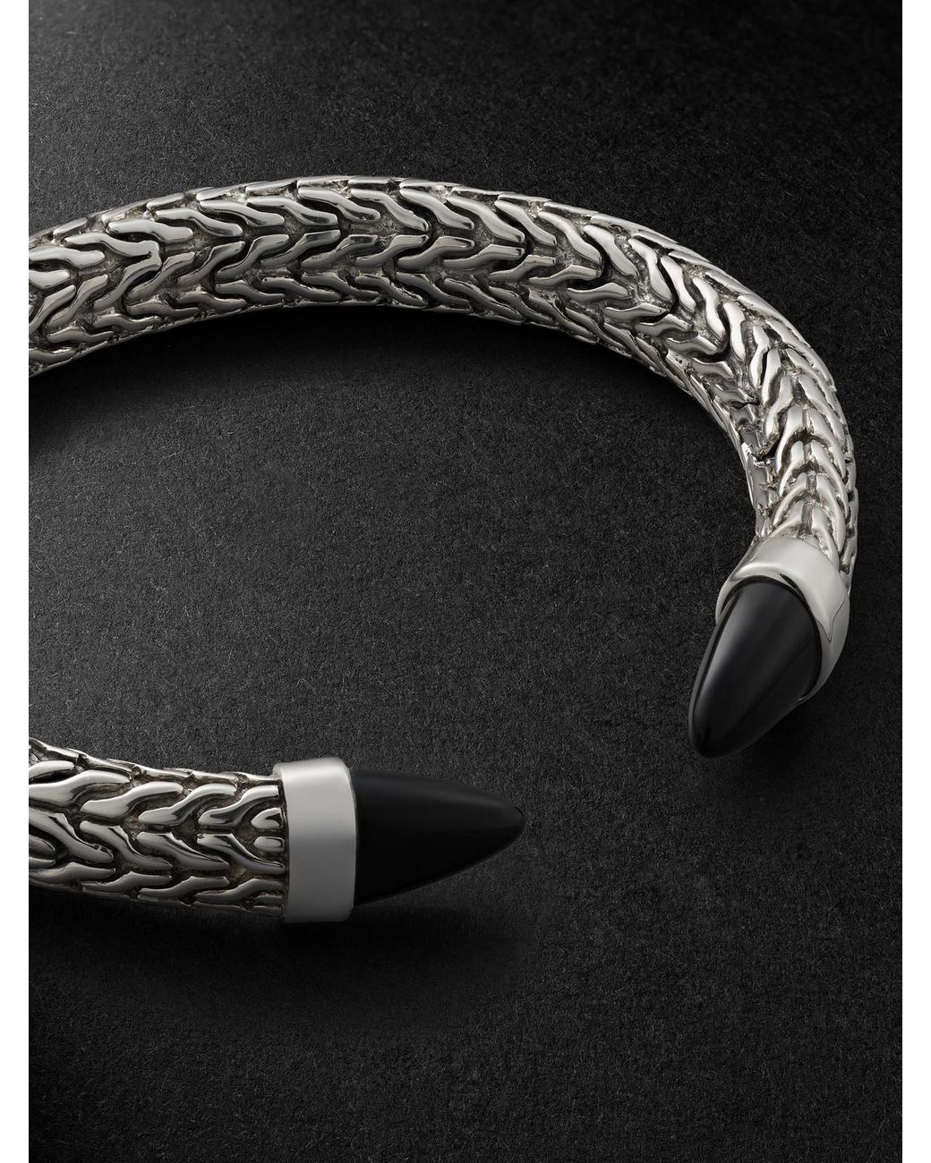 John Hardy Black Spear 50 Flex Sterling Silver Onyx Cuff for men