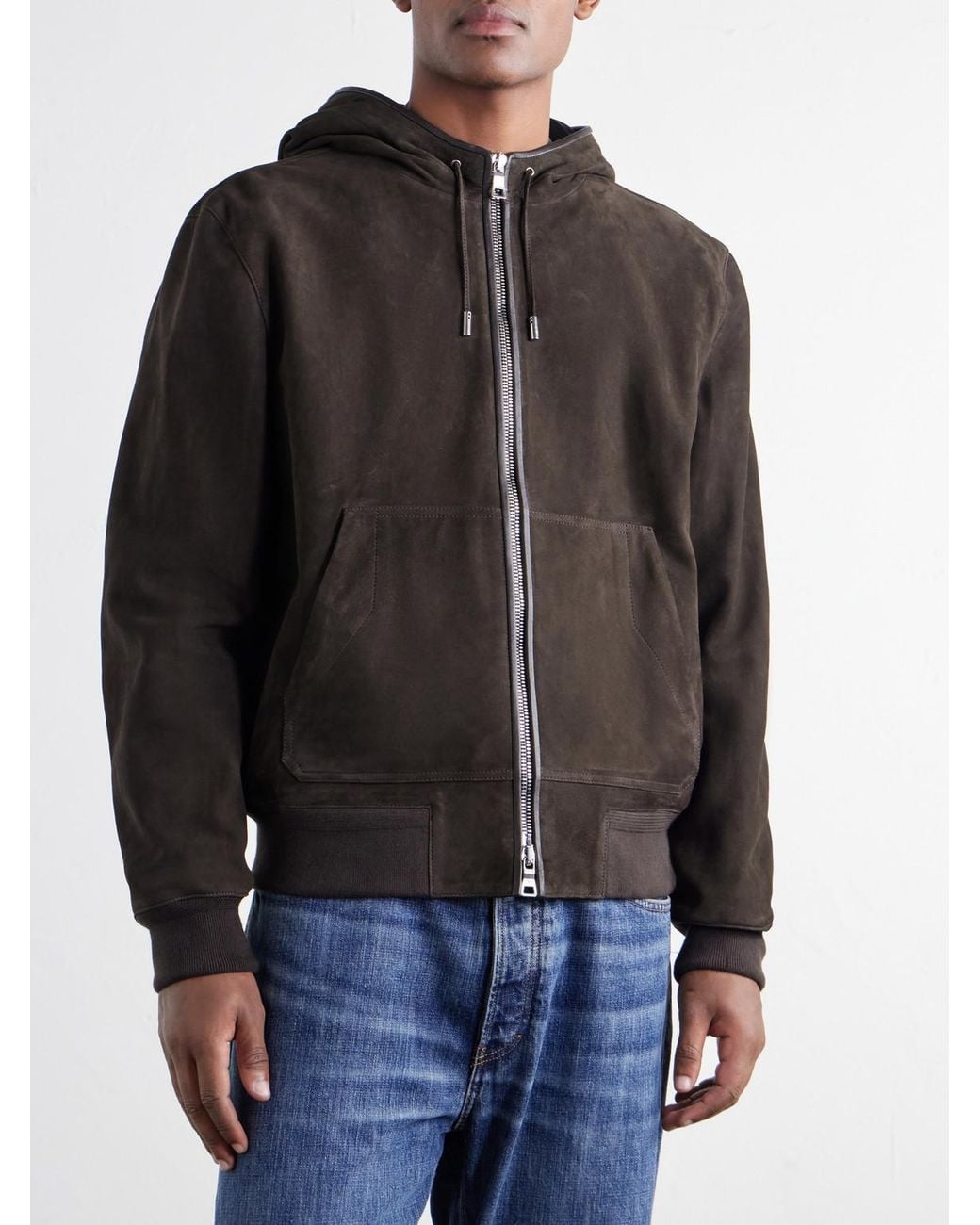 Mr P. Black Suede Hoodie for men