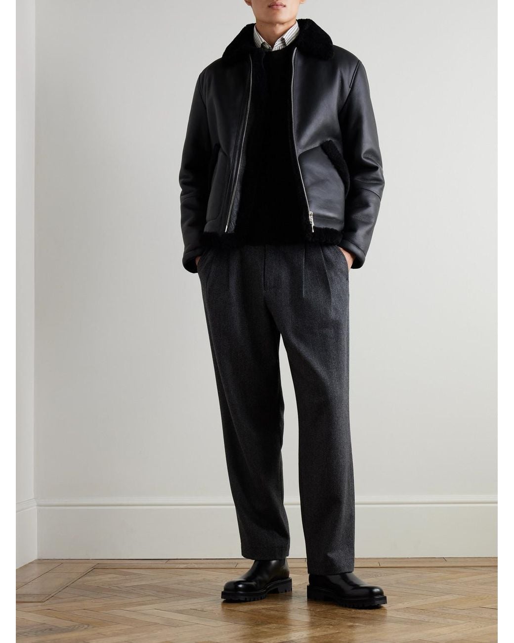 Norfolk Recycled-Cashmere And Merino Wool-Blend Sweater di John Smedley in Black da Uomo