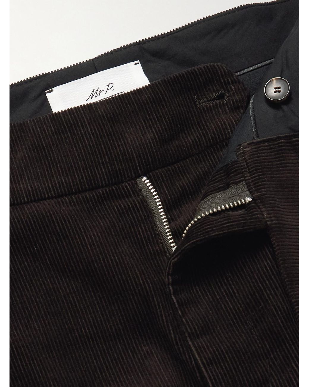 Mr P. Black Steve Tapered Cotton-Corduroy Trousers for men