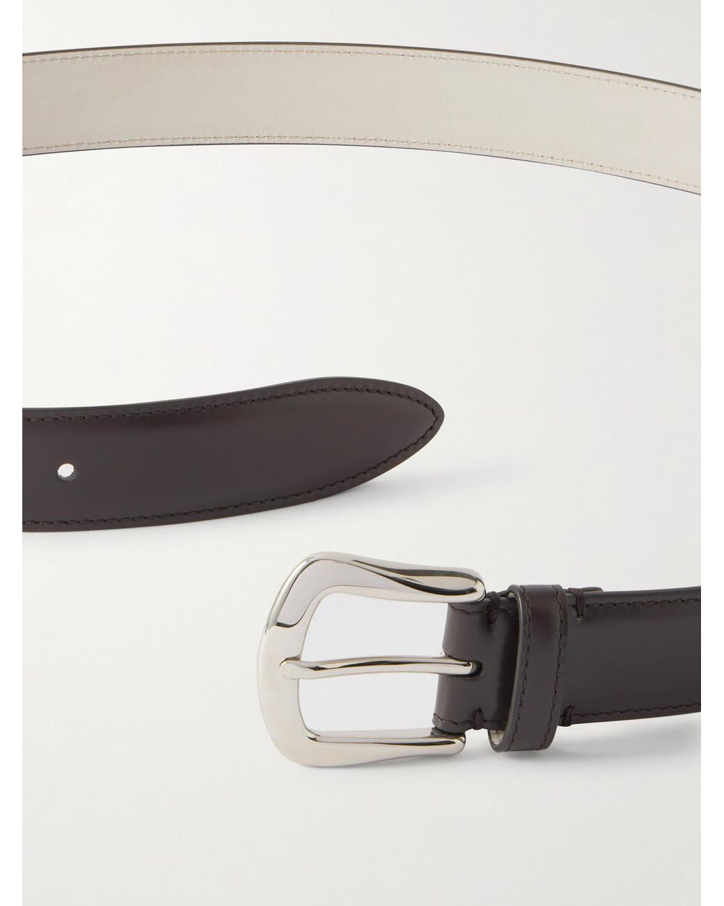 Brunello Cucinelli Brown 3cm Leather Belt for men
