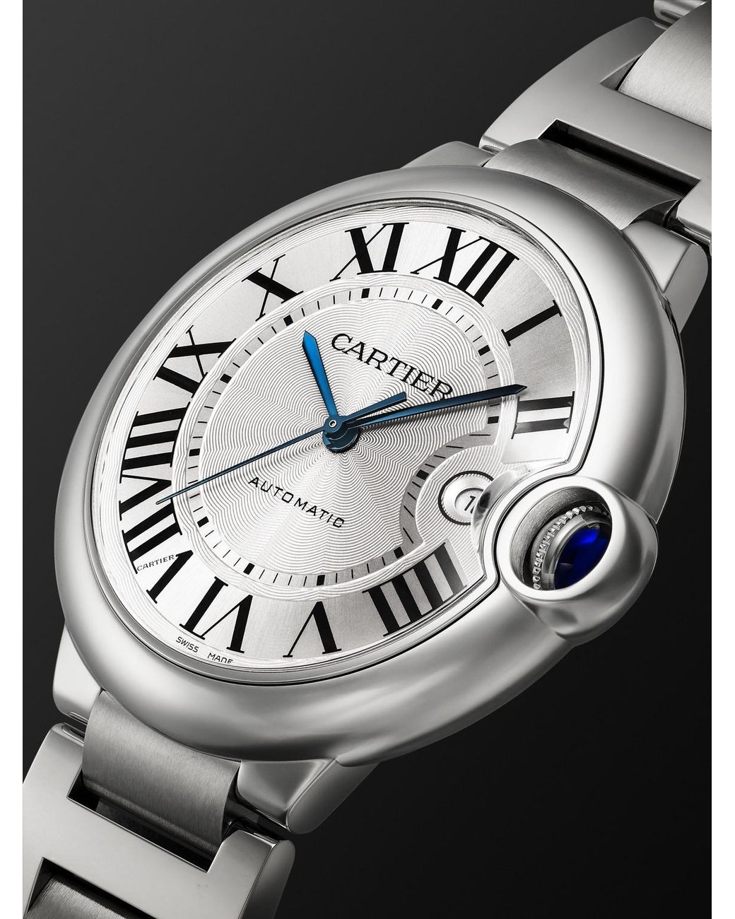 Cartier Black Ballon Bleu De Automatic Stainless Steel Watch, Ref. Wsbb0040 for men