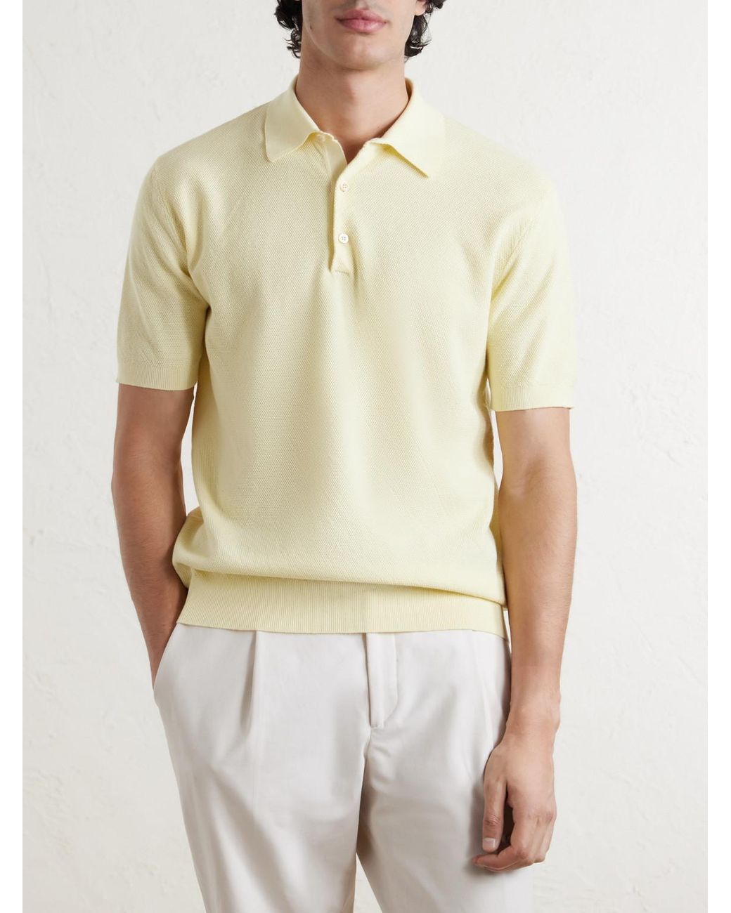 Boglioli Natural Cotton-Piqué Polo Shirt for men