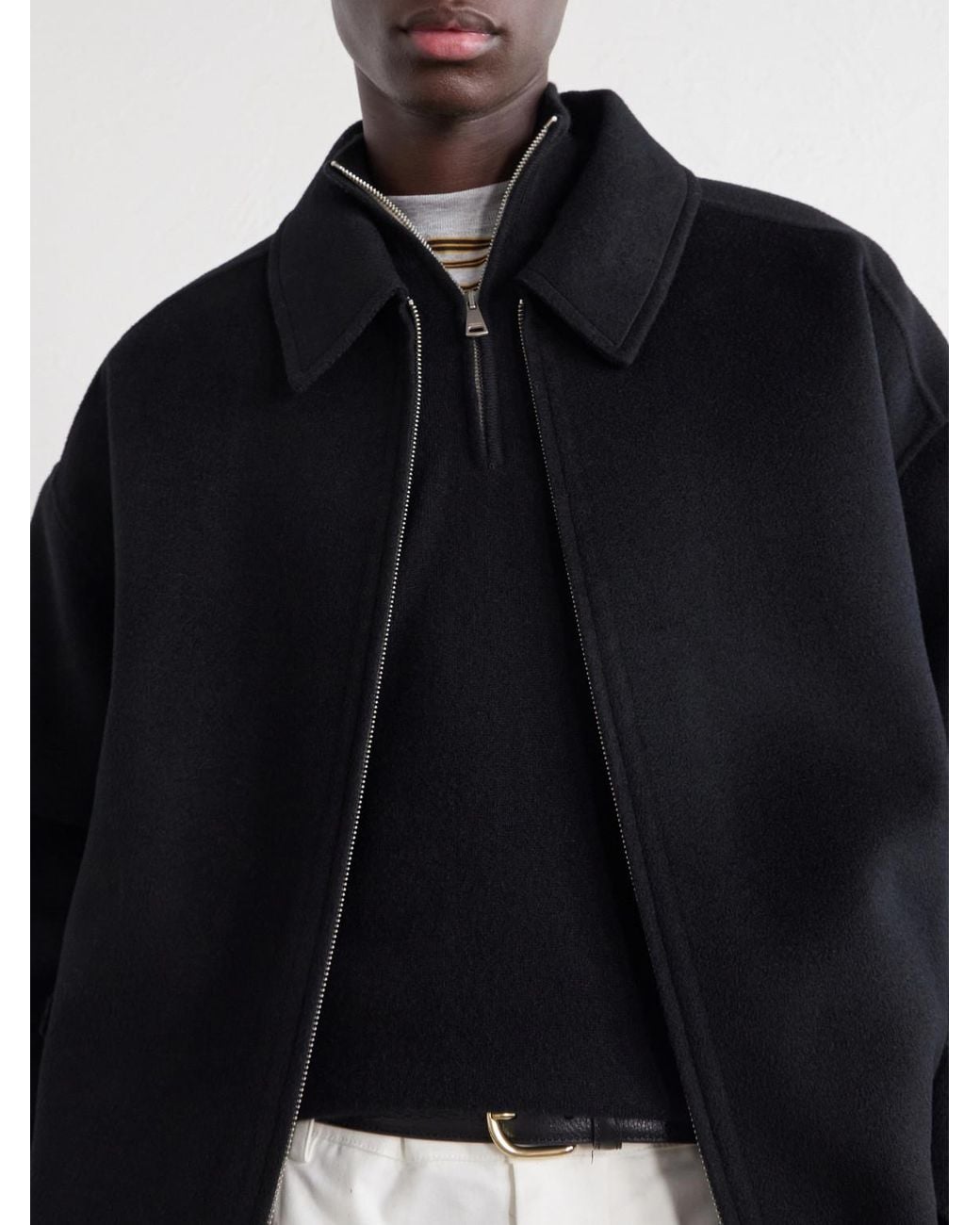 Ghiaia Blue Cashmere Half-Zip Sweater for men