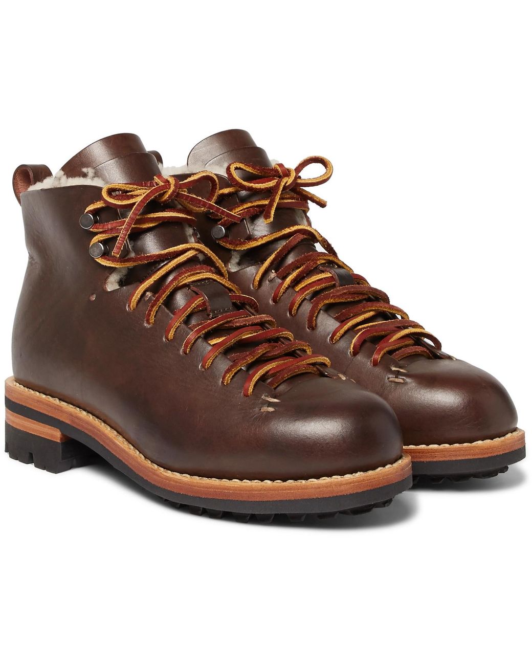 Feit Hiker Shearling lined Leather Boots in Brown for Men Lyst