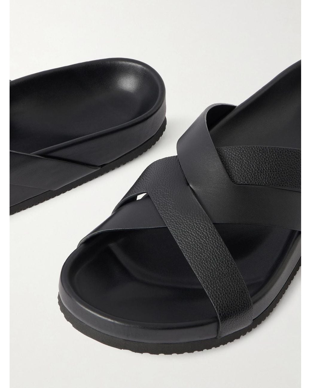 Tom Ford Black Woven Leather Sandals for men