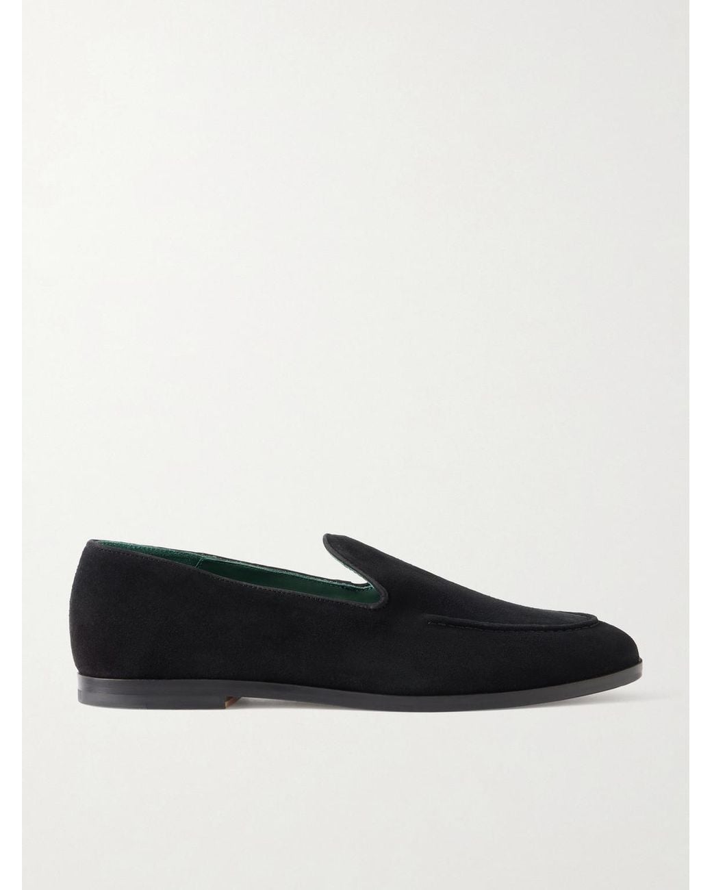 VINNY'S Black Marcel Suede Loafers for men