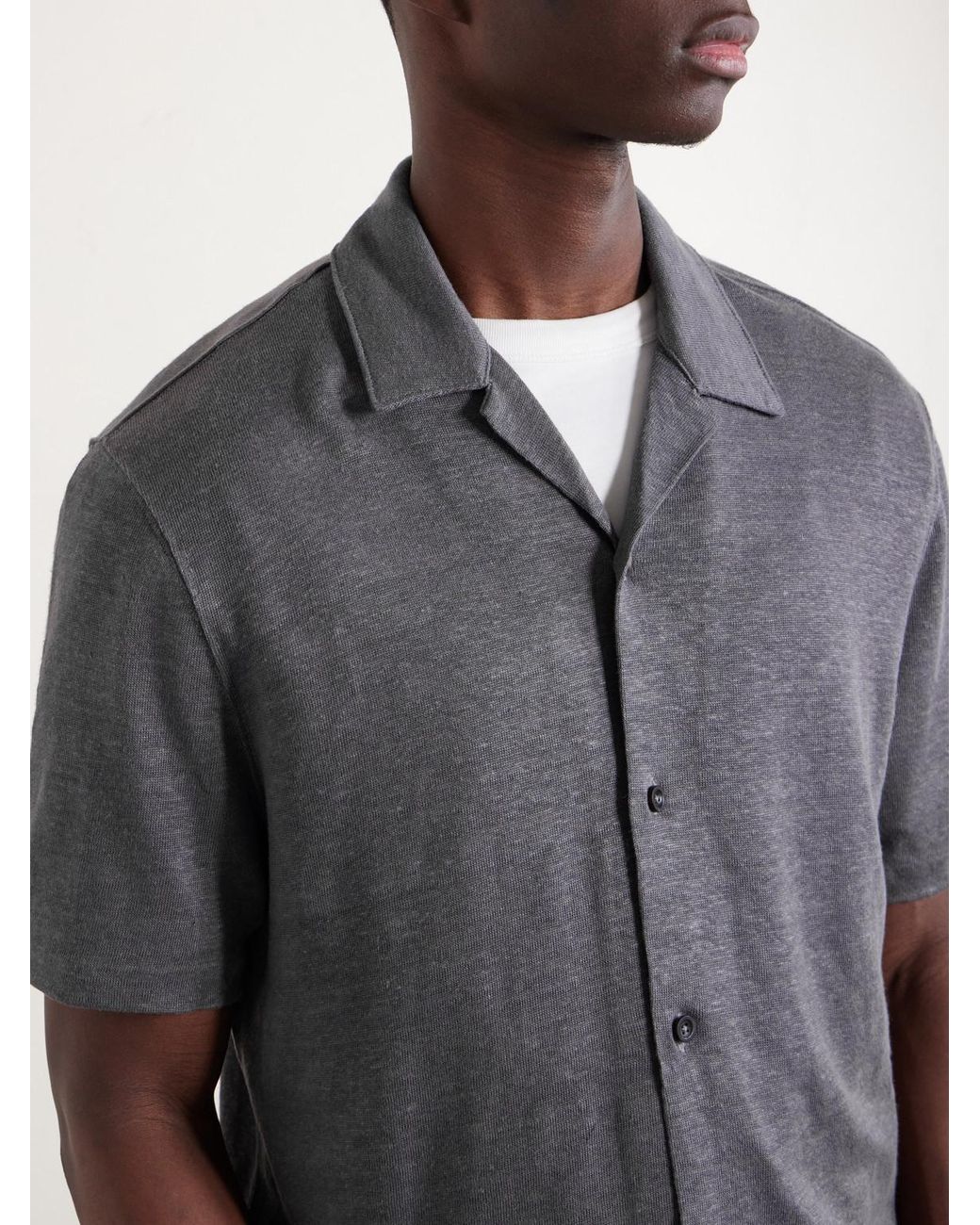 Mr P. Gray Camp-Collar Linen Shirt for men