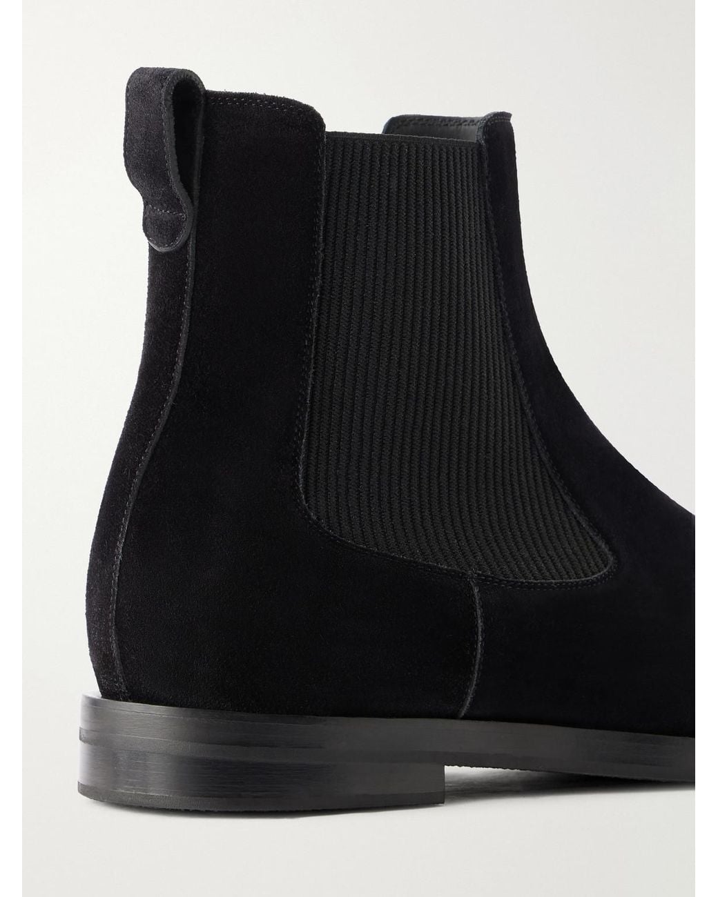 Manolo Blahnik Black Sempione Manny Suede Chelsea Boots for men